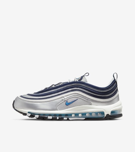 Air Max 97 Metallic Silver and Chlorine Blue